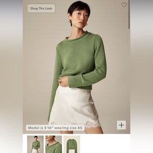 J. Crew Heritage Cotton Rollneck Sweater Midnight Moss WORN ONCE EUC Size XS